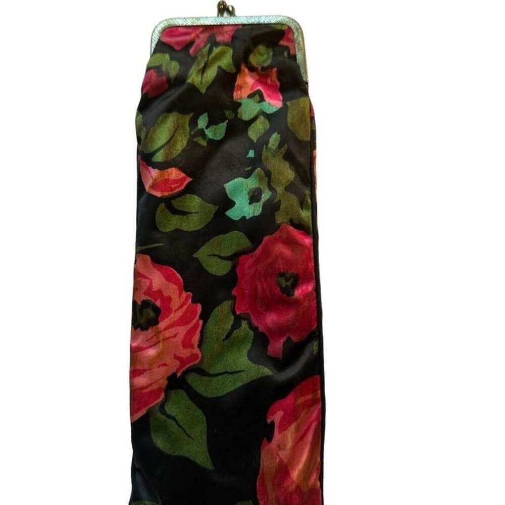 Vintage Celebrity Inc. New York Floral Satin Cosmetic Clutch